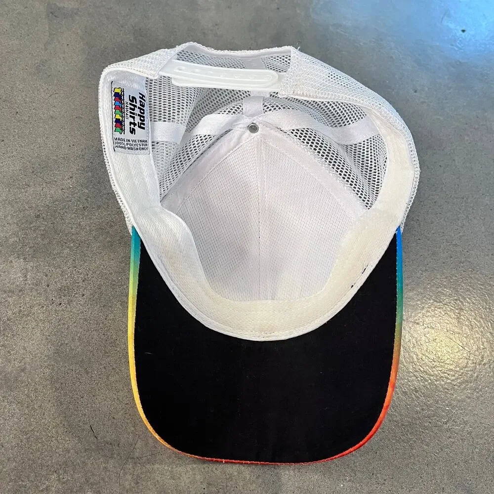 Happy Shirts Hawaii island rainbow ombre vacation cap gender neutral cap hat
